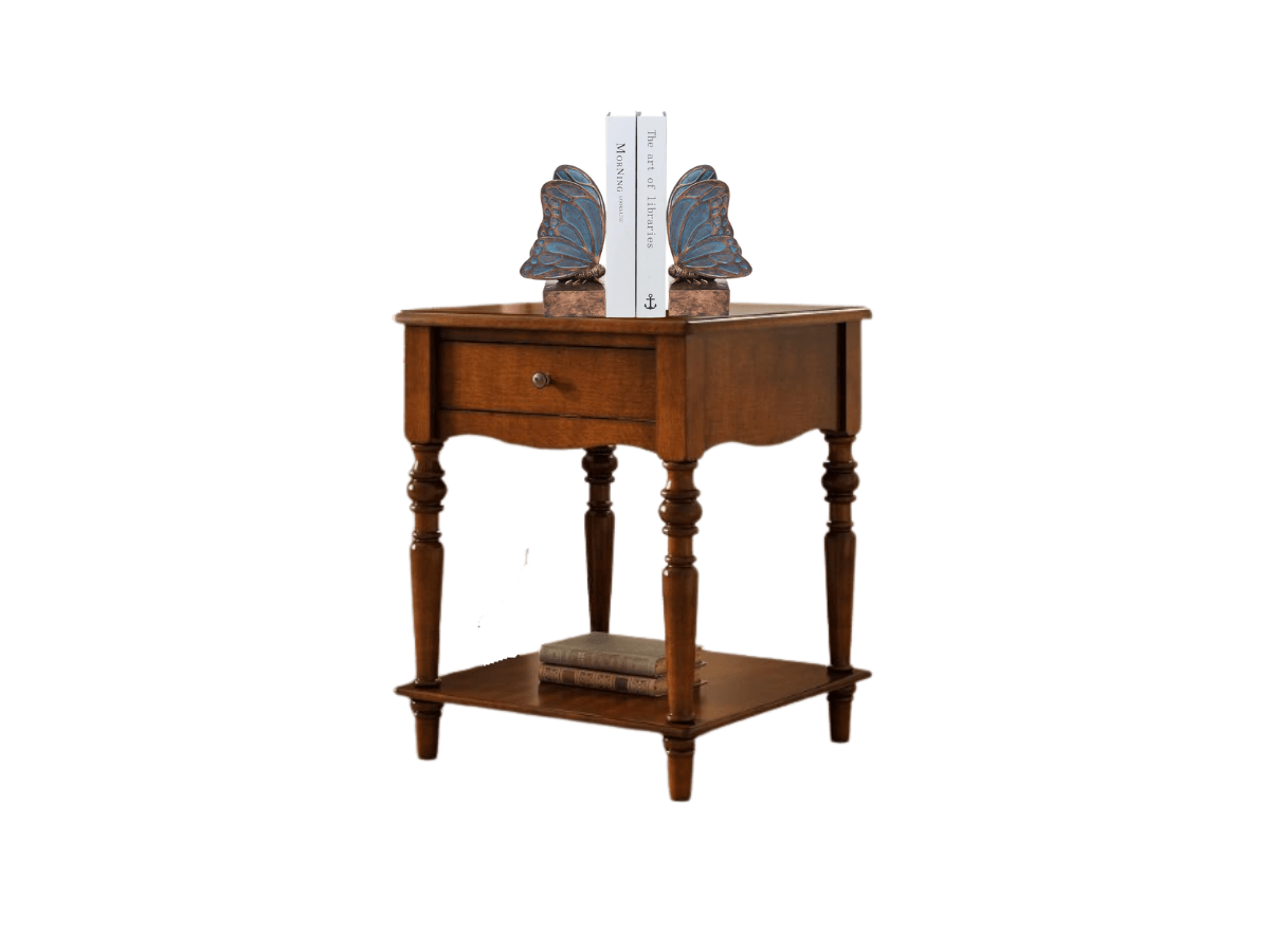Solid Wood End Table with Drawer